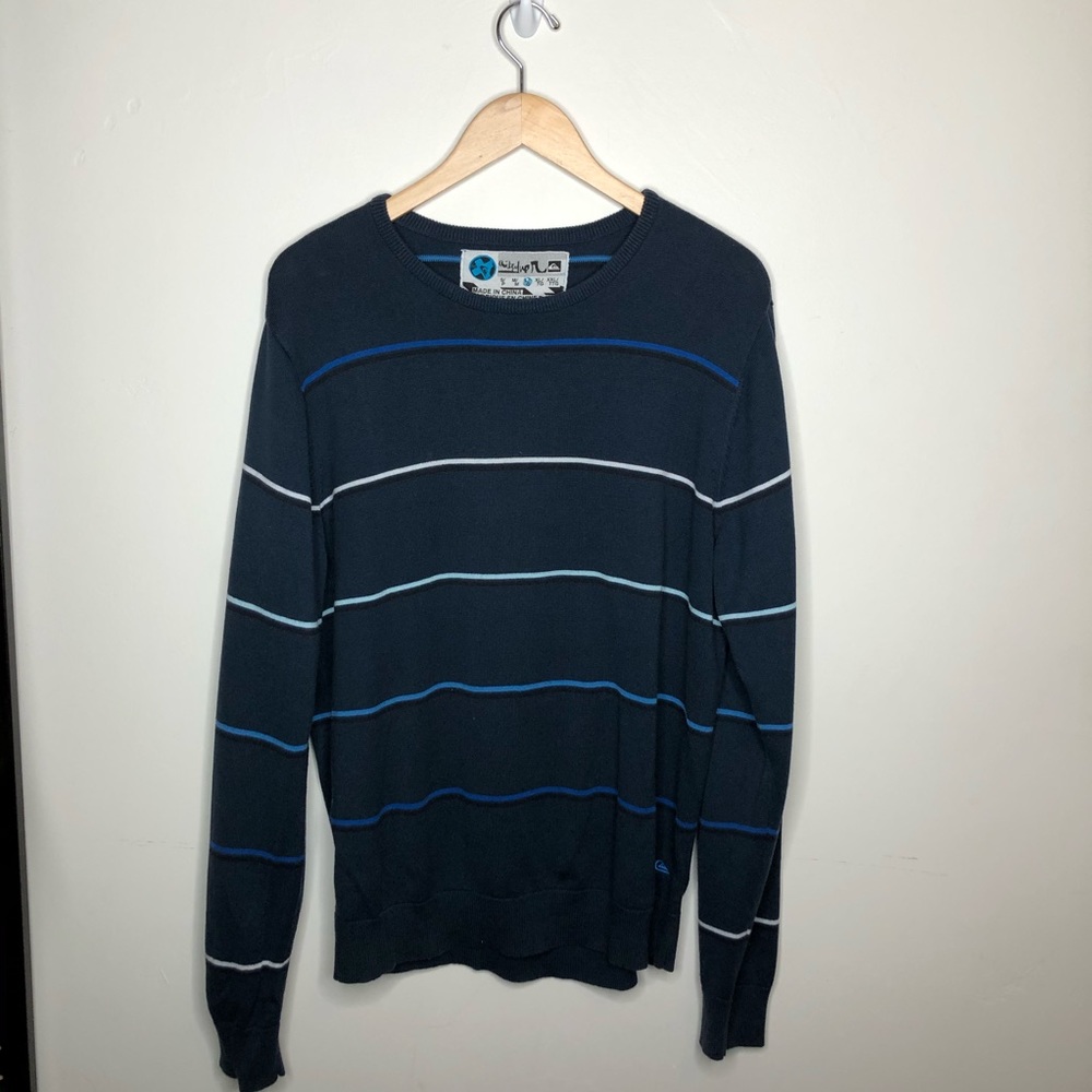 Quicksilver Striped Blue Sweater